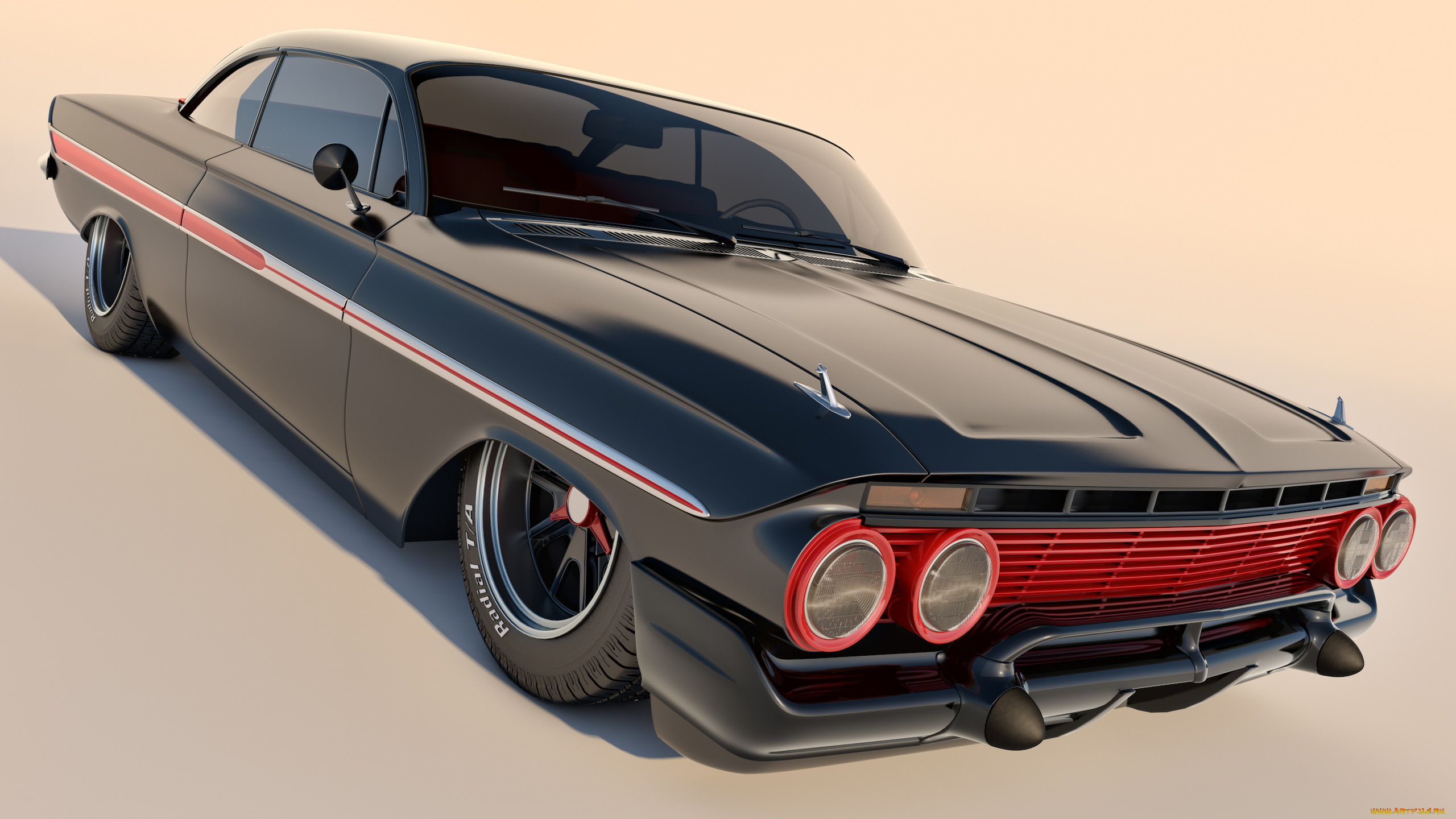 , 3, coupe, chevrolet, impala, 1961
